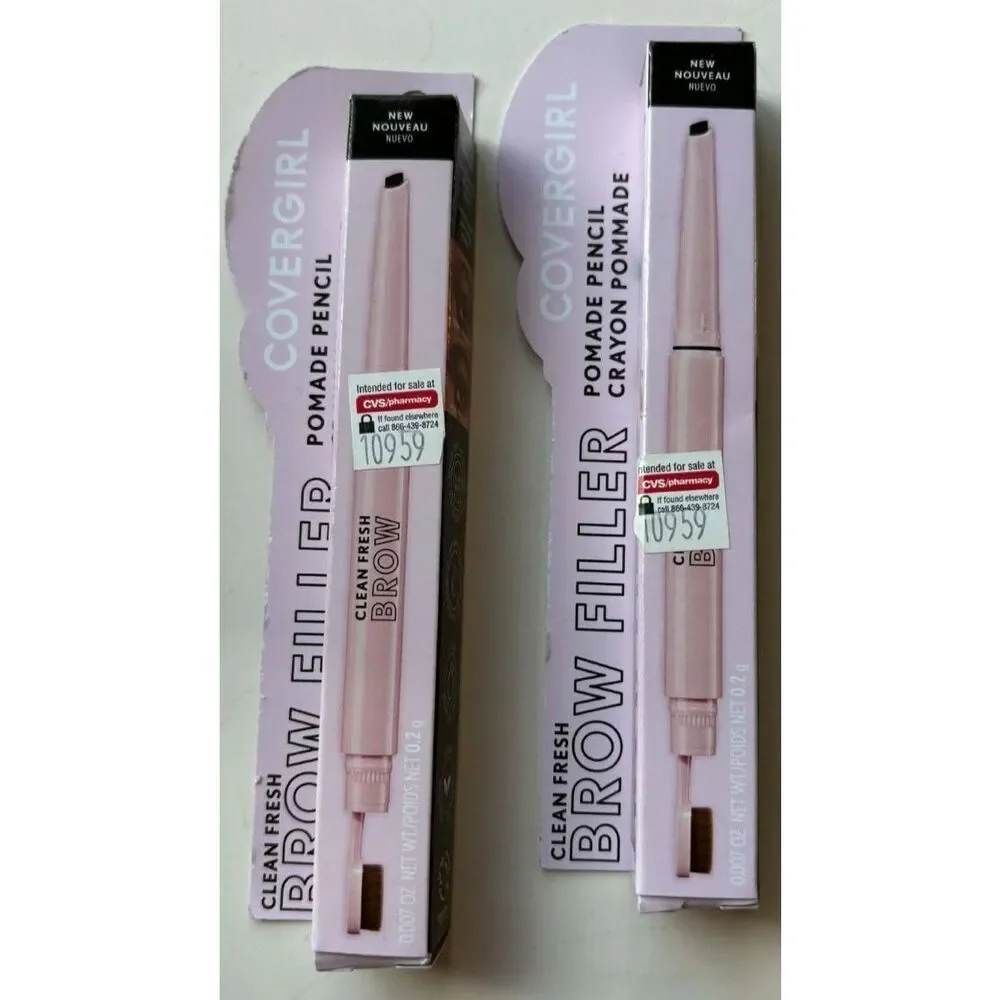 Covergirl Clean Fresh Brow Filler Pomade Pencil 700 Black Brown Lot of 2